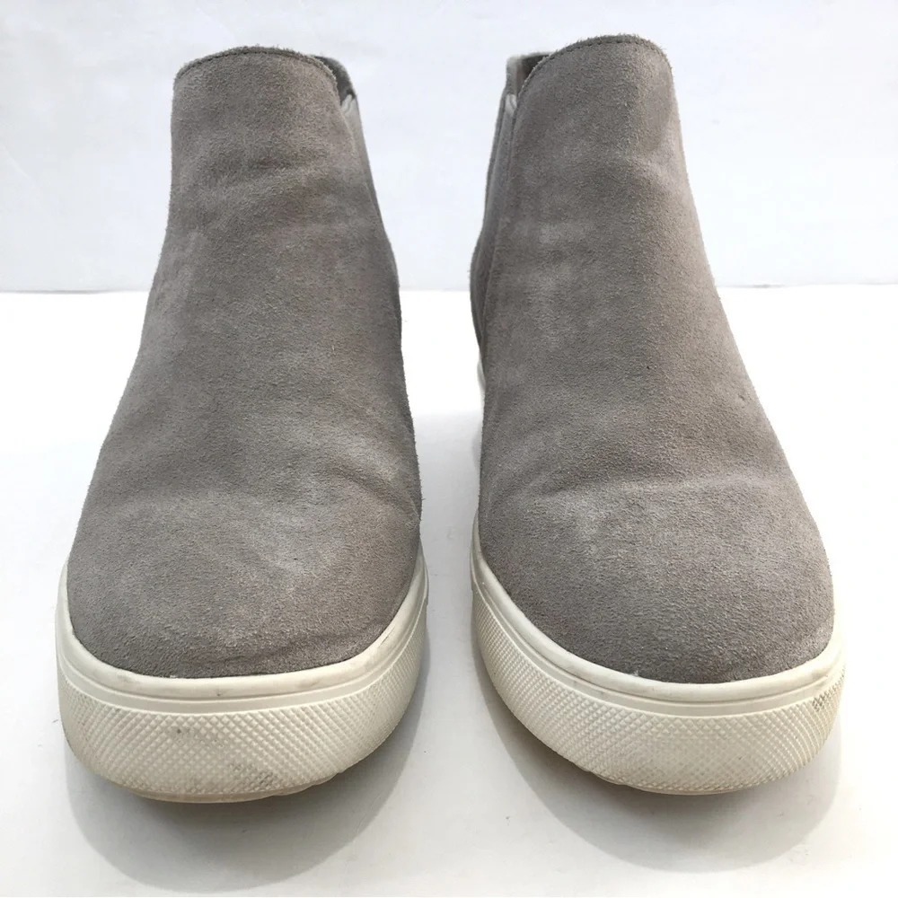 Steve Madden Sultan Gray Suede Leather slip on Chelsea platform Wedge Sneakers